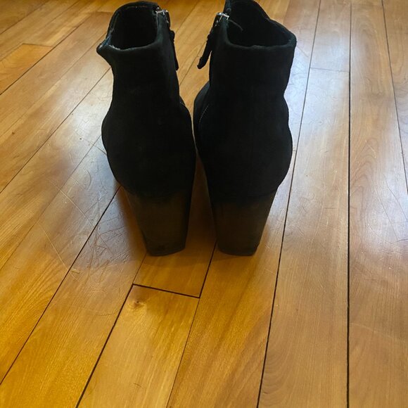 Eileen Fisher Vero Cuoici Black‎ Suede Ankle Boots Size 9.5 - Picture 5 of 7